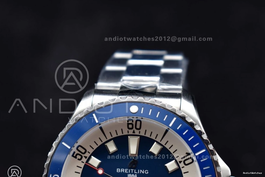 Bezel Bracelet Blue 482 Automatic TF 44 Dial 1:1 Thermal White Ceramic SS on Edition Blue SuperOcean A Best 0208